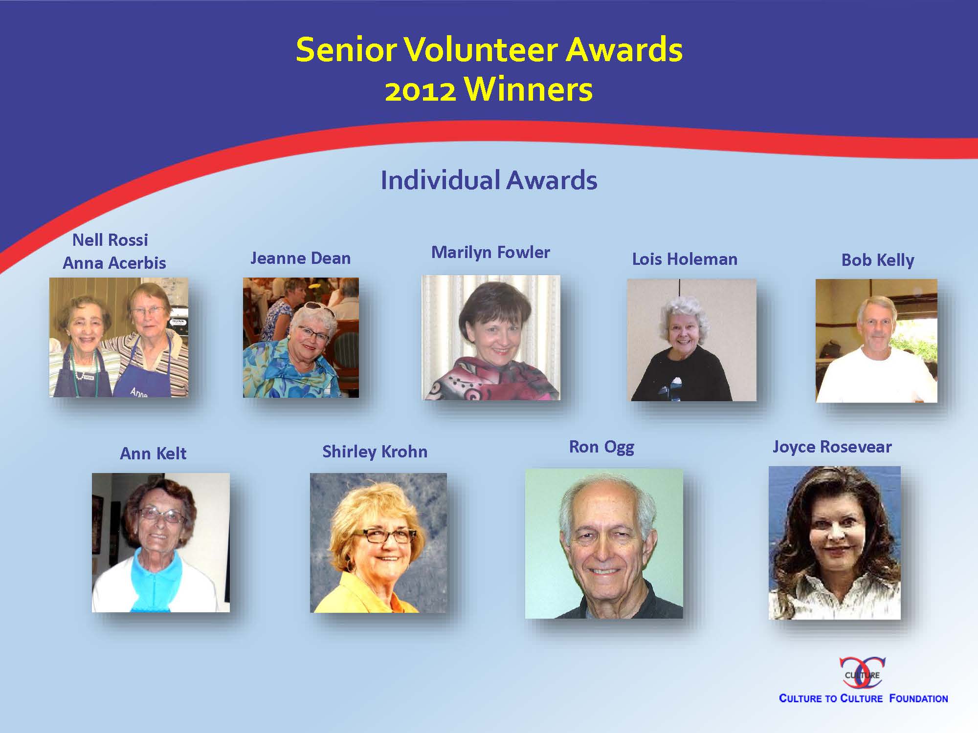 2012 Senior Volunteer Awards – Culture To Culture Foundation